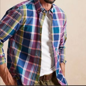 Relaxed fit plaid shirt